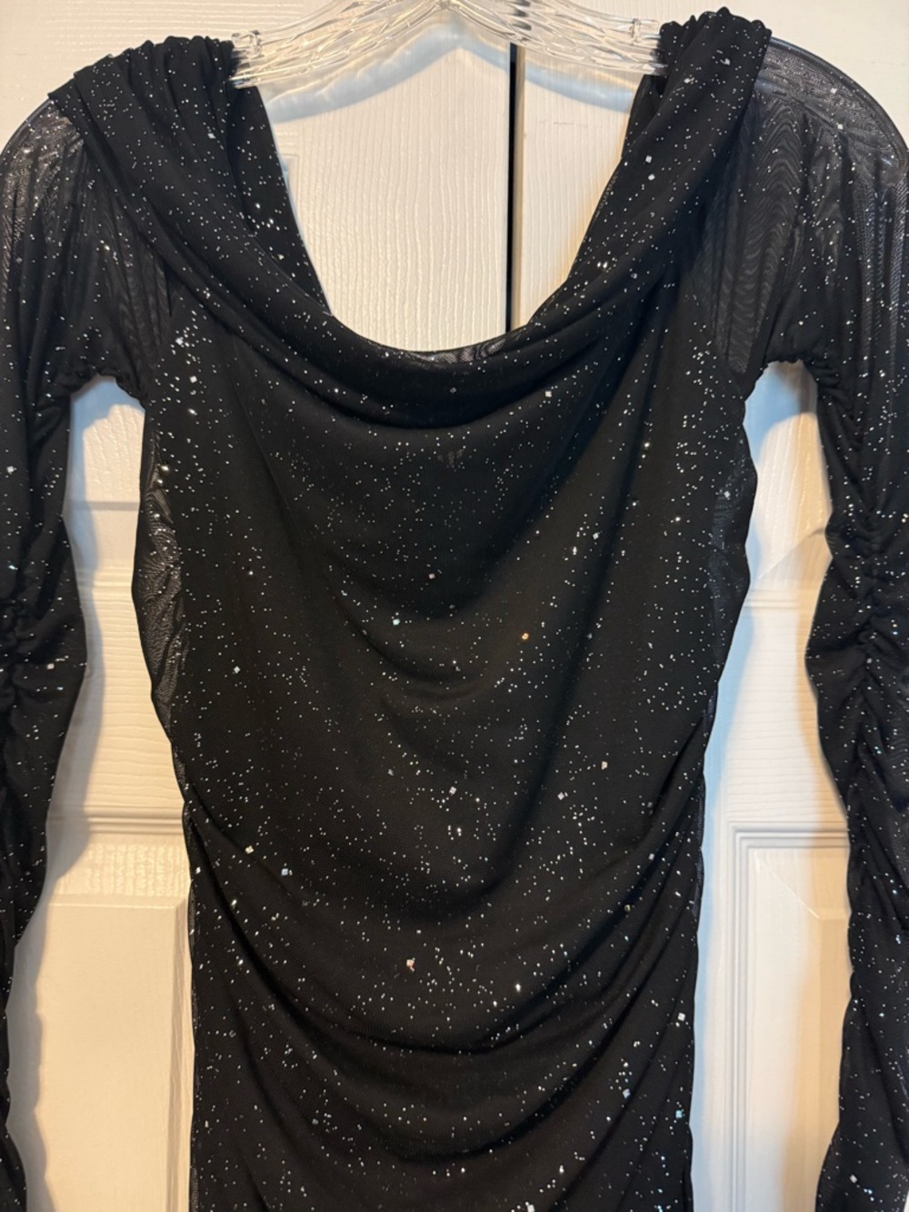 Sparkly Off The Shoulder Mini Dress - Picture 4 of 5